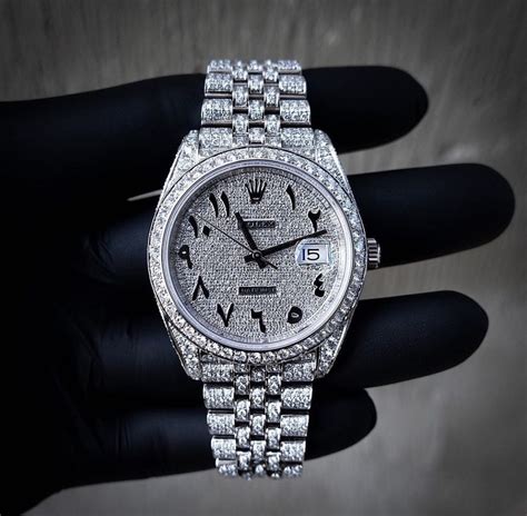 rolex diamond watch arabic